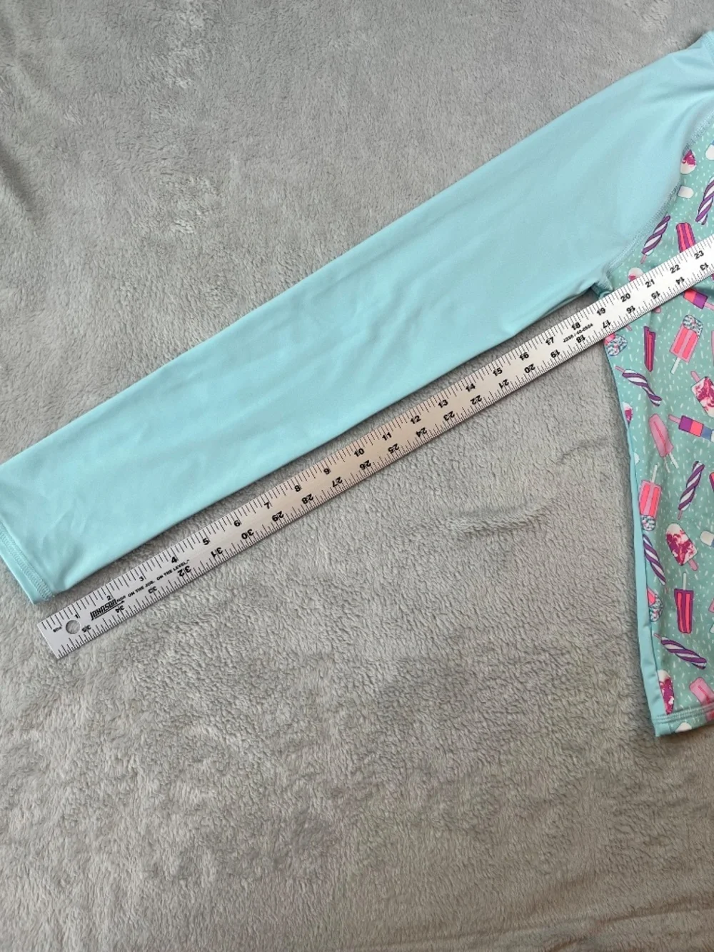 Lands' End Girls XL 14S 16S Long Sleeve Rash Guard Slim Swim Shirt Popsicles